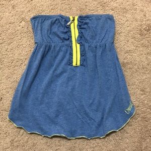 Strapless top with zipper